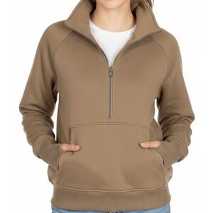 SUNBS Half-Zip Pullover Sweatshirt, Women’s L, Beige